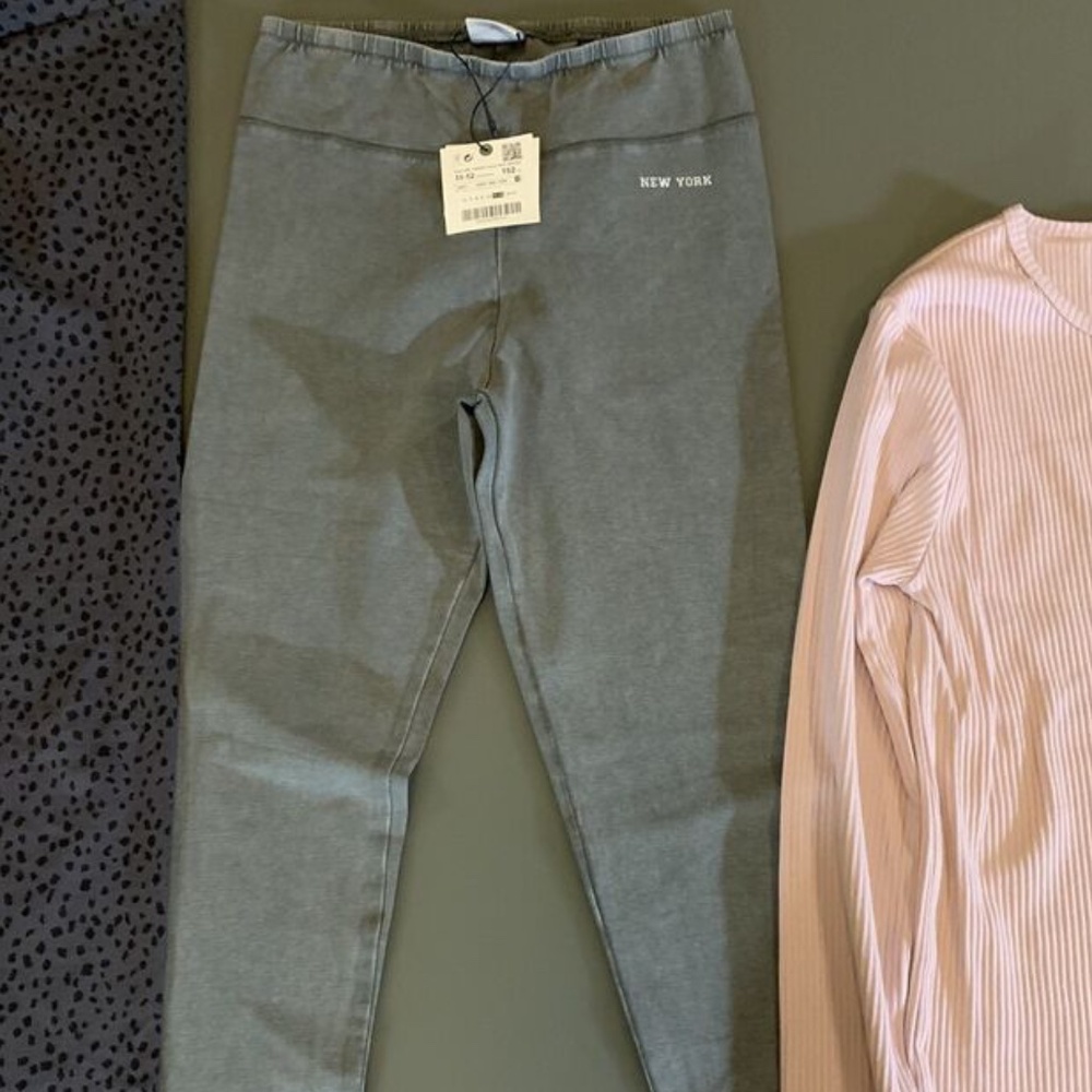Zara Girls Gray Leggings Pants Essential NWT sz 11/12